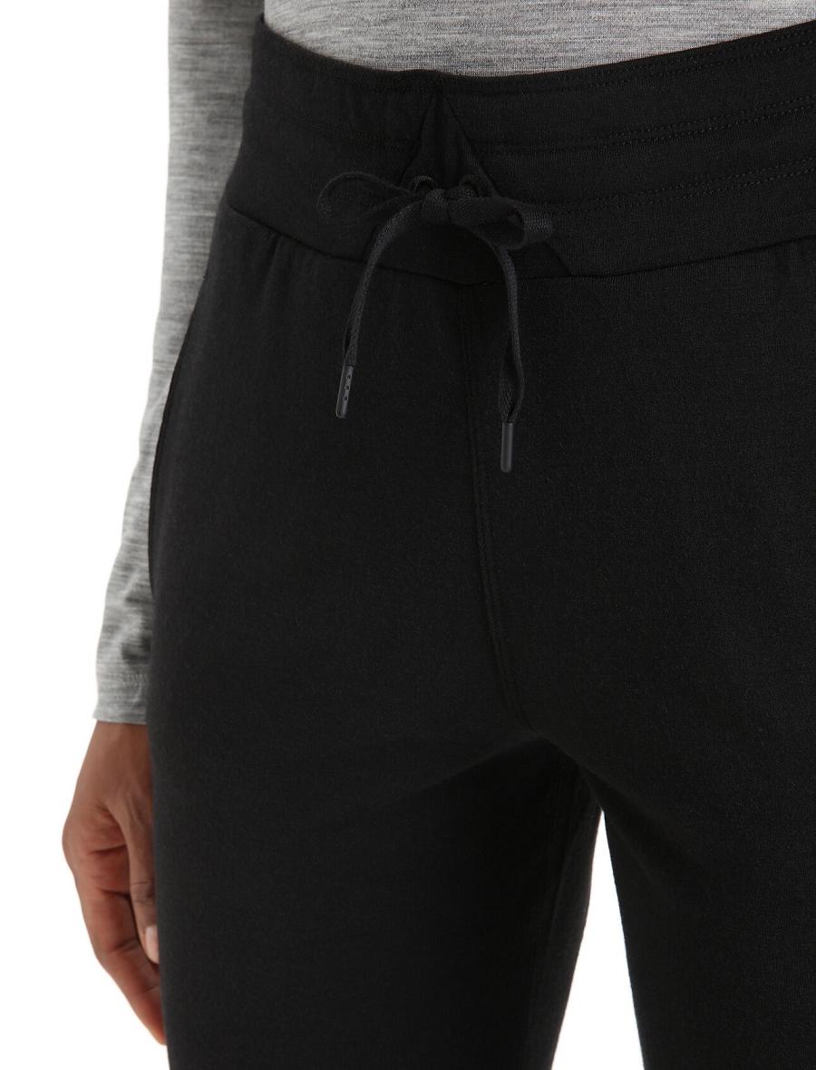 Black Women's Icebreaker Merino Crush Pants | USA 1520RVDW